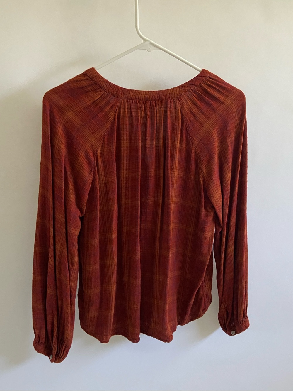 Universal Thread Rust Plaid Button-Down Top - Picture 3 of 3